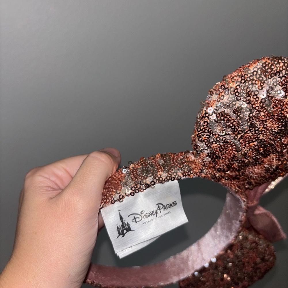 Disney Rose Gold Sequin Minnie Ears - Picture 2 of 3